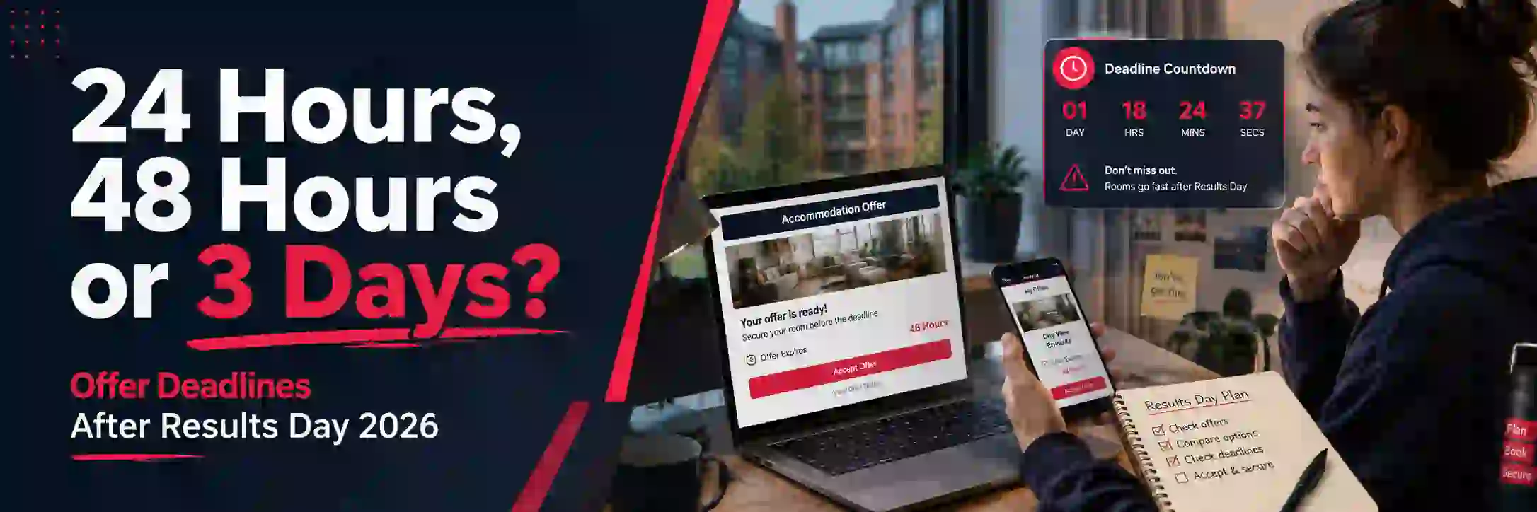 24 Hours, 48 Hours or 3 Days? UK Student Accommodation Offer Deadlines After Results Day 2026